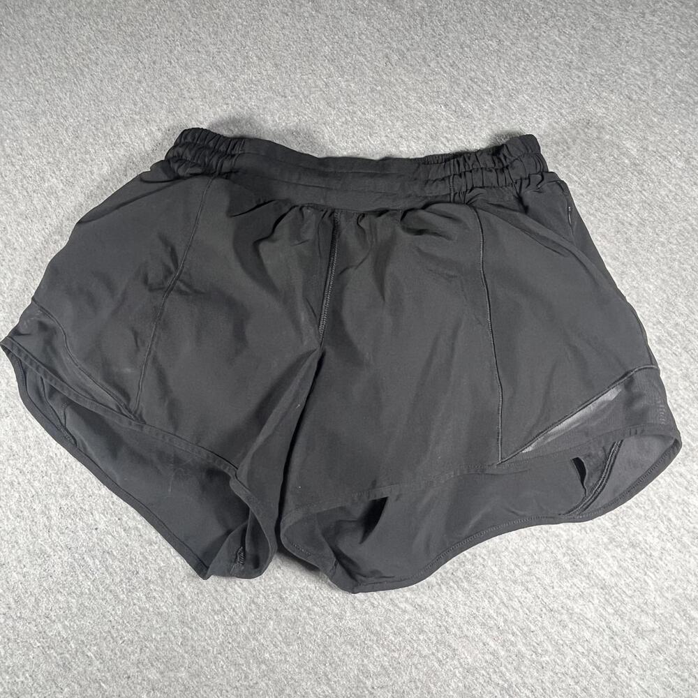 Lululemon Woman’s Size 6 stretchy Black Athletic Running Shorts LuLu - Picture 3 of 5
